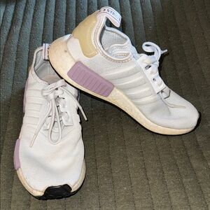 adidas Women's White Sneakers with Light Purple Accents